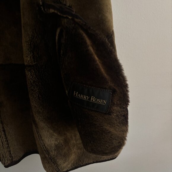 VTG Harry Rosen Brown Lambskin Button-up Shearling Jacket/Coat- 40/Medium -Large - Picture 8 of 16